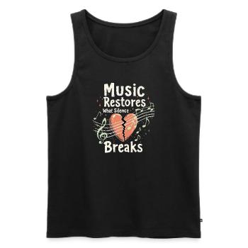 Music Therapy Emotional Healing Relaxation - Men's Premium Organic Tank Top - black - Front - Michal (187cm)