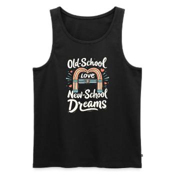 Romantische Nostalgie Vintage Romance Classic Love - Männer Premium Bio Tank Top - Schwarz - Vorne - Michal (187cm)