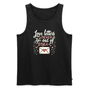 Romantische Nostalgie Vintage Romance Classic Love - Männer Premium Bio Tank Top - Schwarz - Vorne - Michal (187cm)