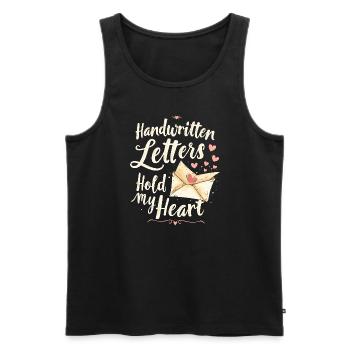 Romantische Nostalgie Vintage Romance Classic Love - Männer Premium Bio Tank Top - Schwarz - Vorne - Michal (187cm)
