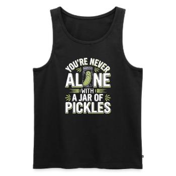 Amateurs de cornichons Humour Blagues dill-ightful Nourriture drôle - Débardeur bio Premium Homme - noir - Devant - Michal (187cm)