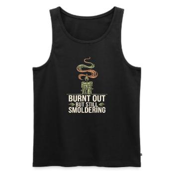Emotional Burnout Humor Funny Stress Quotes - Men's Premium Organic Tank Top - black - Front - AI Model Male 178 light (178cm)