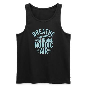 Esthétique scandinave, nordique - Débardeur bio Premium Homme - noir - Devant - Michal (187cm)