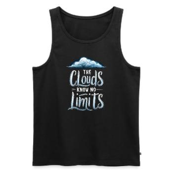 Wolkenblick, Entspannender Himmel, Verträumte - Männer Premium Bio Tank Top - Schwarz - Vorne - AI Model Male 178 light (178cm)