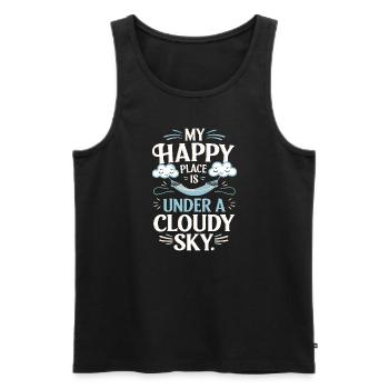 Wolkenblick, Entspannender Himmel, Verträumte - Männer Premium Bio Tank Top - Schwarz - Vorne - AI Model Male 178 light (178cm)