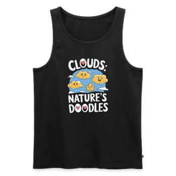 Wolkenblick, Entspannender Himmel, Verträumte - Männer Premium Bio Tank Top - Schwarz - Vorne - AI Model Male 178 light (178cm)