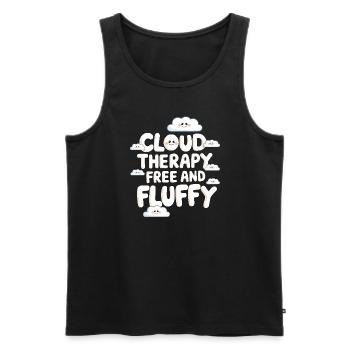 Wolkenblick, Entspannender Himmel, Verträumte - Männer Premium Bio Tank Top - Schwarz - Vorne - AI Model Male 178 light (178cm)