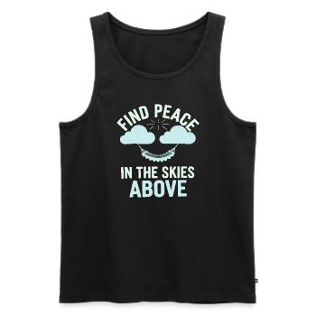 Wolkenblick, Entspannender Himmel, Verträumte - Männer Premium Bio Tank Top - Schwarz - Vorne - AI Model Male 178 light (178cm)
