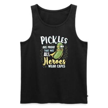 Amateurs de cornichons Humour Blagues dill-ightful Nourriture drôle - Débardeur bio Premium Homme - noir - Devant - Michal (187cm)