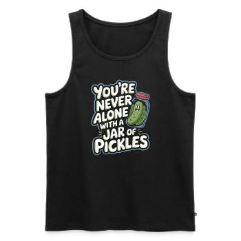 Amateurs de cornichons Humour Blagues dill-ightful Nourriture drôle - Débardeur bio Premium Homme - noir - Devant - Michal (187cm)