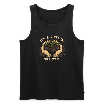 Composting enthusiasts Sustainable gardening - Men's Premium Organic Tank Top - black - Front - AI Model Male 178 light (178cm)