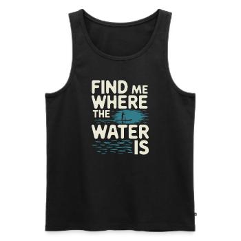 Paddleboard, SUP, aventures, sports nautiques dans le - Débardeur bio Premium Homme - noir - Devant - AI Model Male 178 light (178cm)