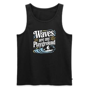 Paddleboard, SUP, aventures, sports nautiques dans le - Débardeur bio Premium Homme - noir - Devant - AI Model Male 178 light (178cm)