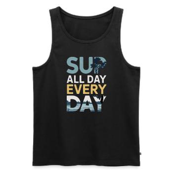 Paddleboard, SUP, aventures, sports nautiques dans le - Débardeur bio Premium Homme - noir - Devant - AI Model Male 178 light (178cm)