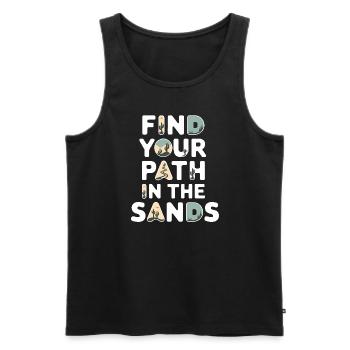 Desert wanderers, rugged trails and dry - Men's Premium Organic Tank Top - black - Front - Michal (187cm)