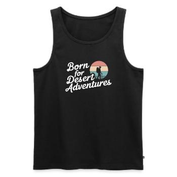 Desert wanderers, rugged trails and dry - Men's Premium Organic Tank Top - black - Front - Michal (187cm)