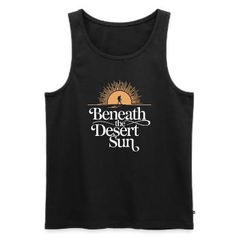 Desert wanderers, rugged trails and dry - Men's Premium Organic Tank Top - black - Front - Michal (187cm)