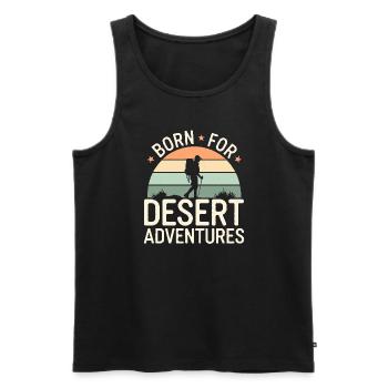 Desert wanderers, rugged trails and dry - Men's Premium Organic Tank Top - charcoal grey - Front - Alexander (188cm)