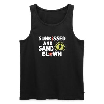 Desert wanderers, rugged trails and dry - Men's Premium Organic Tank Top - black - Front - Michal (187cm)