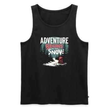 Winter Camper Snow Camping Adventure - Men's Premium Organic Tank Top - black - Front - AI Model Male 178 light (178cm)