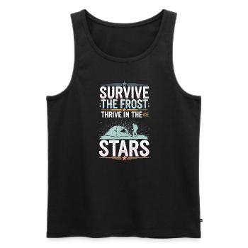 Winter Camper Snow Camping Adventure - Men's Premium Organic Tank Top - black - Front - AI Model Male 178 light (178cm)