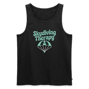 Skydiving Beginners Adventure Nerves - Men's Premium Organic Tank Top - black - Front - AI Model Male 178 light (178cm)