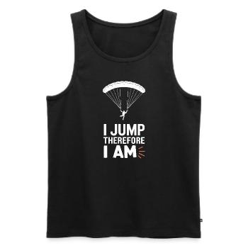 Skydiving Beginners Adventure Nerves - Men's Premium Organic Tank Top - black - Front - AI Model Male 178 light (178cm)