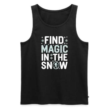 Winter Camper Snow Camping Adventure - Men's Premium Organic Tank Top - black - Front - AI Model Male 178 light (178cm)