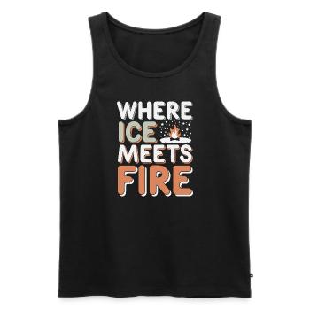 Winter Camper Snow Camping Adventure - Men's Premium Organic Tank Top - black - Front - AI Model Male 178 light (178cm)