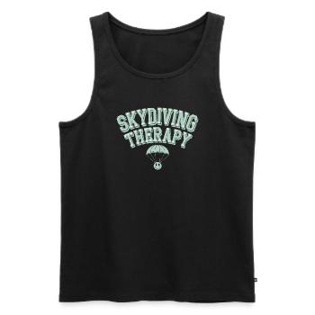 Skydiving Beginners Adventure Nerves - Men's Premium Organic Tank Top - black - Front - AI Model Male 178 light (178cm)