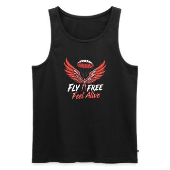 Skydiving Beginners Adventure Nerves - Men's Premium Organic Tank Top - black - Front - AI Model Male 178 light (178cm)