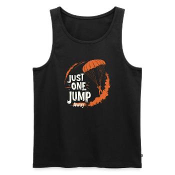 Skydiving Beginners Adventure Nerves - Men's Premium Organic Tank Top - black - Front - AI Model Male 178 light (178cm)