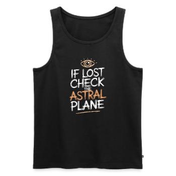 astral projection fans who are out-of-body - Men's Premium Organic Tank Top - black - Front - AI Model Male 178 light (178cm)