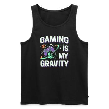 Space-themed players Cosmic Gaming Sci-fi - Men's Premium Organic Tank Top - black - Front - Michal (187cm)