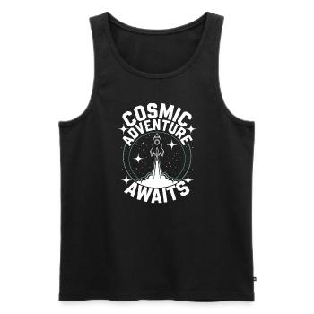 Space-themed players Cosmic Gaming Sci-fi - Men's Premium Organic Tank Top - black - Front - Michal (187cm)