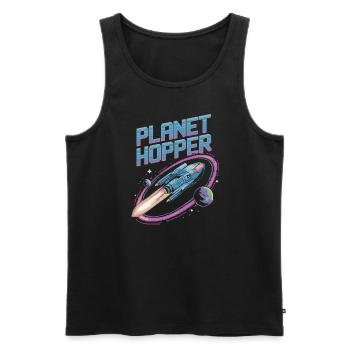 Joueurs sur le thème de l’espace Cosmic Gaming Science-fiction - Débardeur bio Premium Homme - noir - Devant - Michal (187cm)