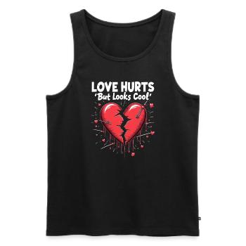 Grunge Valentine's Day Dark Romance Edgy Love - Men's Premium Organic Tank Top - black - Front - Michal (187cm)