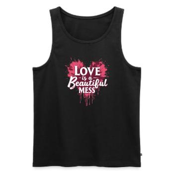 Grunge Valentine's Day Dark Romance Edgy Love - Men's Premium Organic Tank Top - black - Front - Michal (187cm)