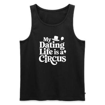 Dating Disaster Comedy Funny Fails - Men's Premium Organic Tank Top - black - Front - AI Model Male 178 light (178cm)
