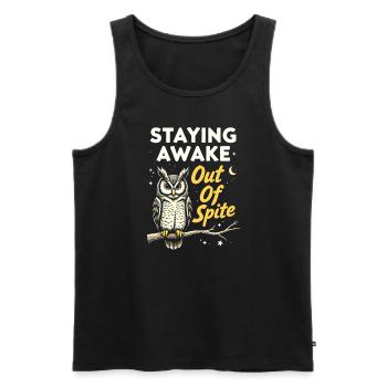 Revenge Bedtime Postponement Night Owl Sleep - Men's Premium Organic Tank Top - black - Front - AI Model Male 178 light (178cm)