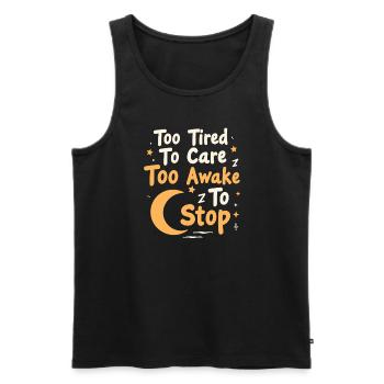 Revenge Bedtime Postponement Night Owl Sleep - Men's Premium Organic Tank Top - black - Front - AI Model Male 178 light (178cm)