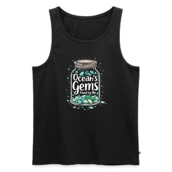 Sea Glass Hunters Collect Marine Treasures - Men's Premium Organic Tank Top - black - Front - Michal (187cm)