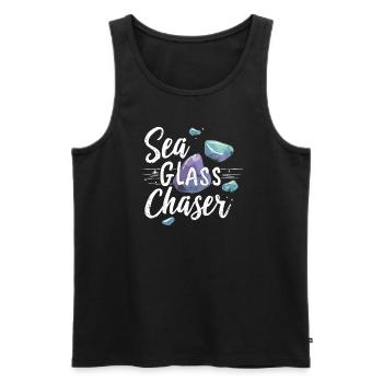 Sea Glass Hunters Collect Marine Treasures - Men's Premium Organic Tank Top - black - Front - Michal (187cm)