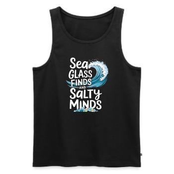 Sea Glass Hunters Collect Marine Treasures - Men's Premium Organic Tank Top - black - Front - Michal (187cm)