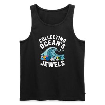 Sea Glass Hunters Collect Marine Treasures - Men's Premium Organic Tank Top - black - Front - Michal (187cm)