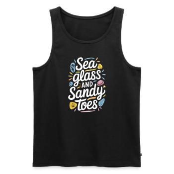 Sea Glass Hunters Collect Marine Treasures - Men's Premium Organic Tank Top - black - Front - Michal (187cm)