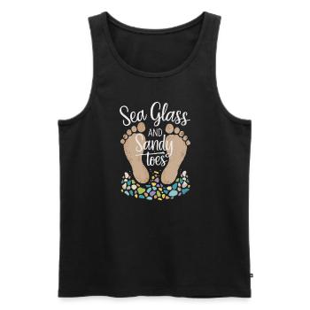 Sea Glass Hunters Collect Marine Treasures - Men's Premium Organic Tank Top - black - Front - Michal (187cm)