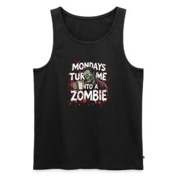 Zombie Apocalypse Humour Drôle Mort-vivant Citations - Débardeur bio Premium Homme - noir - Devant - Michal (187cm)