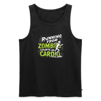 Zombie Apocalypse Humour Drôle Mort-vivant Citations - Débardeur bio Premium Homme - noir - Devant - Michal (187cm)