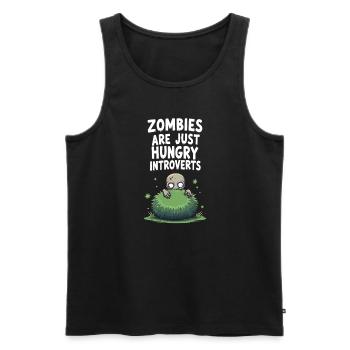 Zombie Apocalypse Humour Drôle Mort-vivant Citations - Débardeur bio Premium Homme - noir - Devant - Michal (187cm)